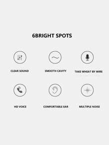 1 pieza Auriculares internos 3,5 MM Jack con cable - Negro - Ver 7