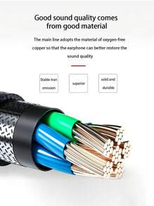 1 pieza Auriculares internos 3,5 MM Jack con cable - Negro - Ver 8