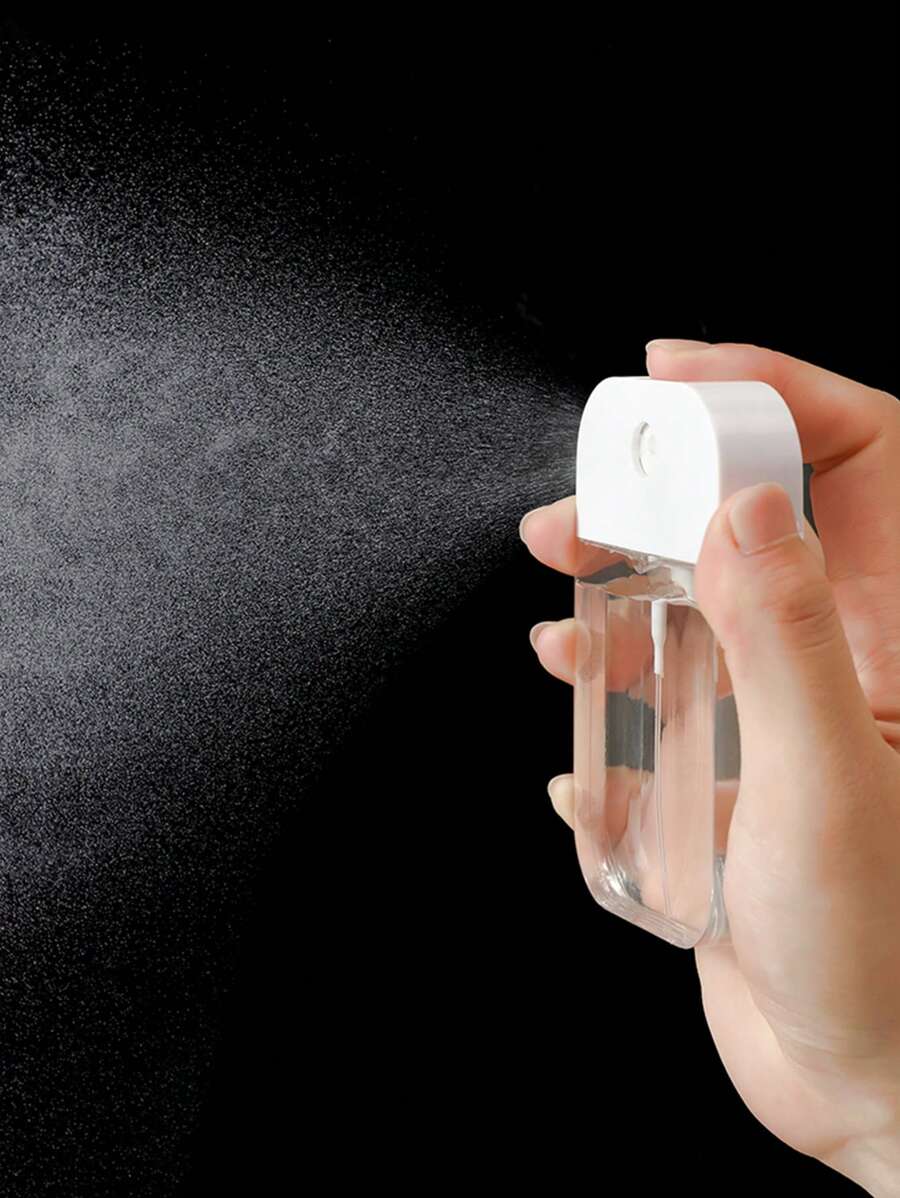 1pc Transparent White Transparent PP Spray Bottle, Portable Soap Dispenser Box For Household - White - View 1