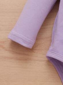 嬰兒女孩荷葉邊連體衣＋花卉蝴蝶結褲＋頭箍 - 彩色 - 查看 5