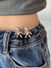 2pcs Bear Shaped Brooch - Silver - View 5