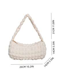 Túi xách nhỏ phổ biến năm nay Túi xách nữ 2023 Mùa hè Túi đeo vai thời trang mới Túi xách dung tích lớn Túi xách học sinh Túi đeo nách cầm tay Túi mây xếp ly bong bóng mùa xuân và mùa hè Nhật Bản và Hàn Quốc Túi tote đeo vai bằng vải canvas tươi Túi xách nữ - trắng - Xem 4