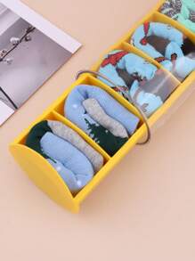 1 pieza unicolor multi cuadro Ropa interior almacenamiento moderno de plástico calcetín Ropa interior Organizador Divisor para casa - Amarillo - Ver 3