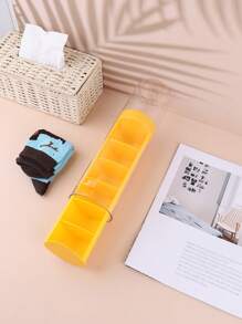 1 pieza unicolor multi cuadro Ropa interior almacenamiento moderno de plástico calcetín Ropa interior Organizador Divisor para casa - Amarillo - Ver 4