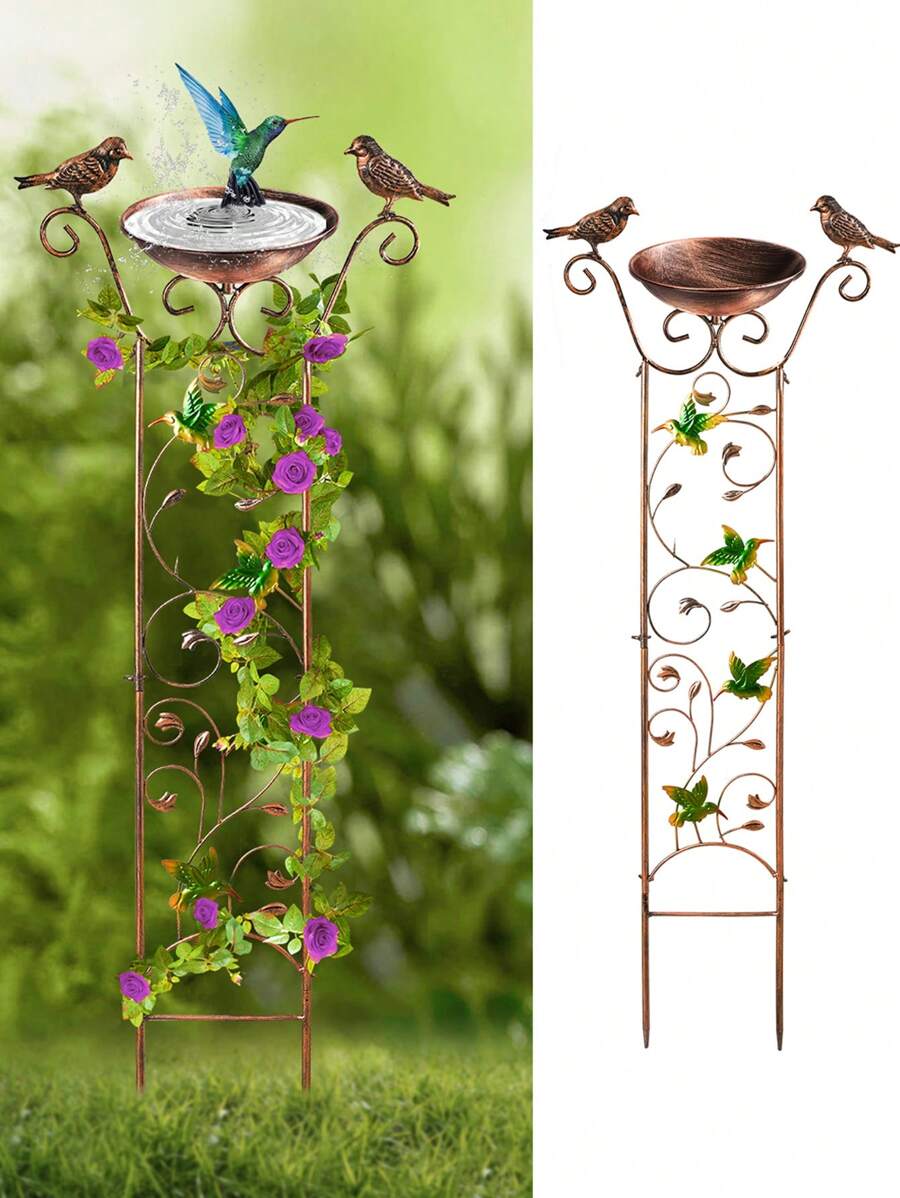 1 Cái Sáng Tạo Chim Vàng Hoa Dây Leo Hình Vườn Tượng, Sắt Trang Trí Nhà Cửa - Màu vàng - Xem 1