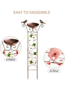 1 Cái Sáng Tạo Chim Vàng Hoa Dây Leo Hình Vườn Tượng, Sắt Trang Trí Nhà Cửa - Màu vàng - Xem 4