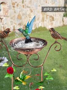 1 Cái Sáng Tạo Chim Vàng Hoa Dây Leo Hình Vườn Tượng, Sắt Trang Trí Nhà Cửa - Màu vàng - Xem 6