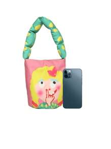 Túi Tote Túi Đeo Vai Nhỏ Phổ Biến Châu Âu Túi Xách Nữ 2023 Túi Đeo Vai Mới Túi Xách Vải Nỉ Hoạt Hình Truyện Tranh Minh Họa Túi Xách Đa Năng Túi Xách Cho Người Nước Ngoài Nhỏ Túi Mua Sắm Sức Chứa Lớn Túi Xách - Màu Hồng baby - Xem 3