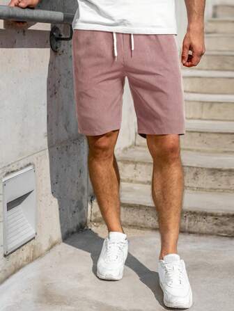 Pantalones Cortos Masculinos Con Cintura Con Cordón