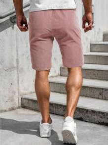 Manfinity Homme 男士束口腰短褲 - 藕粉色 - 查看 2