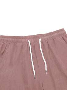 Manfinity Homme 男士束口腰短褲 - 藕粉色 - 查看 5