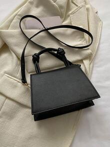 Túi Vuông Mini Tối Giản Nắp Đen Thanh Lịch - màu đen - Xem 2