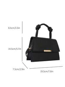 Túi Vuông Mini Tối Giản Nắp Đen Thanh Lịch - màu đen - Xem 3