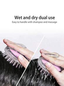 Bàn chải tóc mát-xa dầu gội đầu đa năng 1 cái - Màu tím - Xem 3