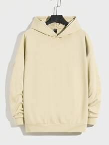 Manfinity NiteLyfe Áo nỉ Nam màu trơn Giải trí - Màu Khaki - Xem 1