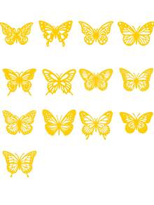 12 piezas papel con mariposa moderno 3d con abertura Pegatina de mariposa para casa