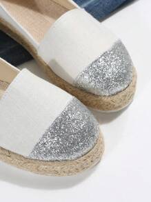 Giày bệt Nữ long lanh Khối Màu Kỳ nghỉ - trắng - Xem 6