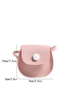 1入組女孩車縫線細節翻蓋馬鞍包 - 粉色 - 查看 6