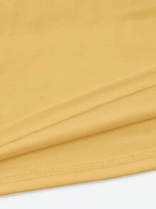 GIMETZCO Figure & Slogan Graphic Drop Shoulder Oversize Tee - Yellow - View 3