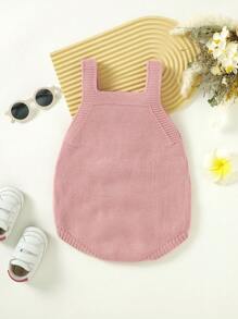Baby 1pc Patched Knit Bodysuit - Pink - View 2