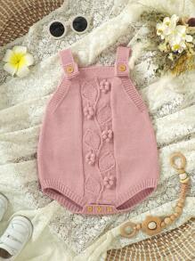 Baby 1pc Patched Knit Bodysuit - Pink - View 6