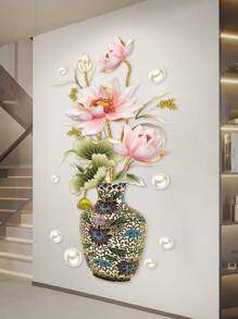 1件套PVC現代花朵圖案牆貼