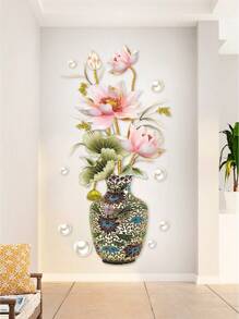 1件套PVC現代花朵圖案牆貼