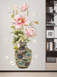 1件套PVC現代花朵圖案牆貼