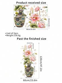 1件套PVC現代花朵圖案牆貼