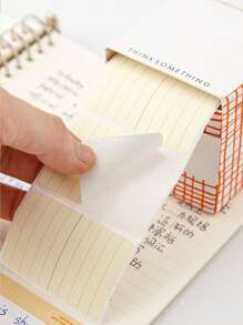 1box Line Pattern Sticky Note, Simple Multi-purpose Easy To Post Writable Sticky Note For School Student, Office - Coral Orange - View 3