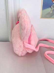 Chicas Bolsa creativa con diseño de conejo de dibujos animados fresa adorno mullido poliéster dulce - Rosa - Ver 4