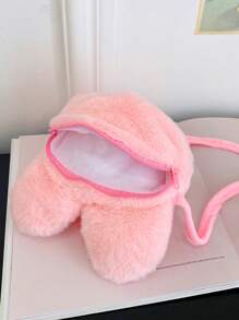 Chicas Bolsa creativa con diseño de conejo de dibujos animados fresa adorno mullido poliéster dulce - Rosa - Ver 9