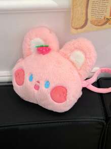 Chicas Bolsa creativa con diseño de conejo de dibujos animados fresa adorno mullido poliéster dulce - Rosa - Ver 10