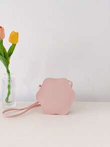 女孩漸層花朵裝飾PU皮革拉鍊時尚包