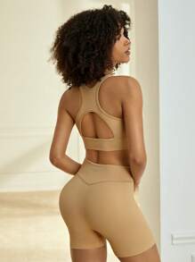 Lifespree Seamless High Stretch Sports Set - Brown - View 2