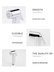 1pc ABS Shower Head, Minimalist Handheld Shower Sprinkler For Bathroom - Silver - View 3