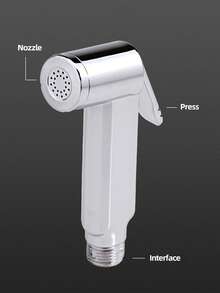 1pc ABS Shower Head, Minimalist Handheld Shower Sprinkler For Bathroom - Silver - View 4