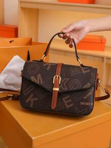 字母圖案方包搭扣裝飾小 - 彩色 - 查看 3