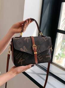 字母圖案方包搭扣裝飾小 - 彩色 - 查看 7