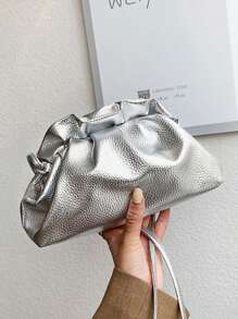 Túi Xếp Xếp Tối Giản Kim Loại Nhỏ Funky Pu - Bạc - Xem 4