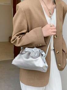 Túi Xếp Xếp Tối Giản Kim Loại Nhỏ Funky Pu - Bạc - Xem 5