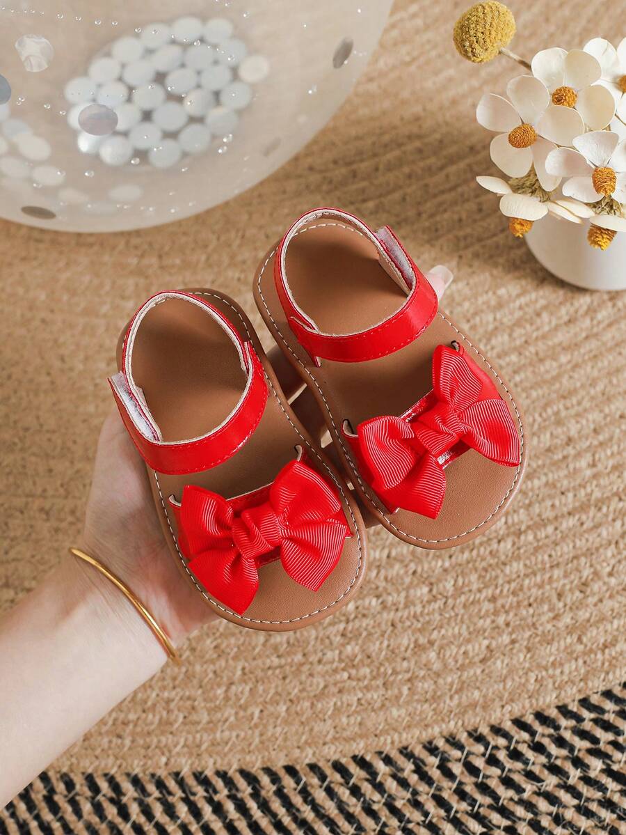 Xăng đan có dây đeo mắt cá chân dễ thương chống trượt cho bé gái cho mùa hè - Đỏ - Xem 1