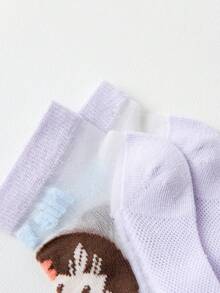 5 Đôi Tất Cho Bé Gái Chữ & Hình Hoạt Hình Đồ Họa Vớ Mắt Cá Chân Cho Cuộc Sống Hàng Ngày - Nhiều màu - Xem 8