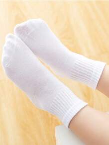 Niños 5 pares Calcetines de tripulación unicolor para verano
