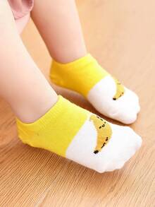 5雙兒童卡通水果圖案可愛船襪適合春天和夏天 - 彩色 - 查看 4