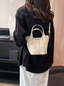 Minimalist Bucket Bag Double Handle With Inner Pouch