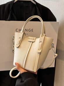 Minimalist Bucket Bag Double Handle With Inner Pouch