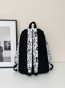 22L Không thấm nước Đồ họa Hoạt hình Ba lô máy tính xách tay Trung bình Dây kéo Sẵn sàng - màu đen - Xem 3