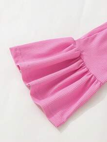 SHEIN Bộ đồ Em bé Viên lá sen Gân đan Khối Màu - Nhiều màu - Xem 6