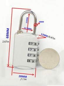 1 cái (2,67in * 1,1in * 0,47in) Khóa mật khẩu nhiều màu thời trang, Khóa hợp kim kẽm 4 chữ số cho phòng tập thể dục, hành lý, tủ & vali có khóa mã hóa - Nhiều màu - Xem 2